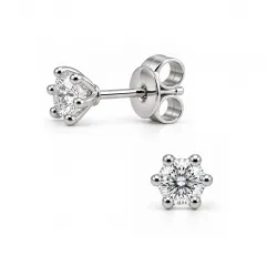 solitäreörhängestift i rhodinerat silver med lab grown diamant 