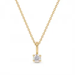 halsband med lab grown diamant hängen i förgyllt silver 0,11 ct