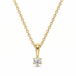 halsband med lab grown diamant hängen i förgyllt silver 0,11 ct
