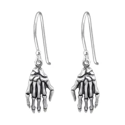 skeletthand örhängen i silver - Little Ones