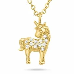 enhörning halsband i förgyllt silver med hängen i förgyllt silver - Little Ones