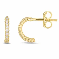 zirkon halvcreol i 9 karat guld med zirkon - Gold Collection
