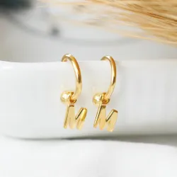 bokstav m halvcreol i förgyllt silver - My Letter