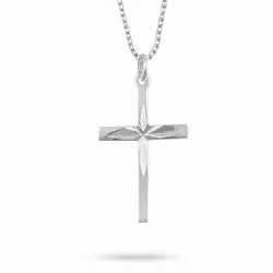 kors halsband i silver med hängen i silver