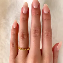flätat ring i förgyllt silver