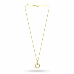 flätat halsband i förgyllt silver med hängen i förgyllt silver