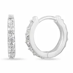 14 mm zirkon creoler örhängen i silver