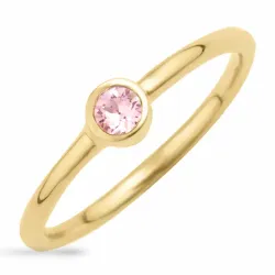 kristal ring i förgyllt silver
