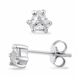 zirkon solitäreörhängestift i silver