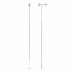 långa kedja örhängen i silver