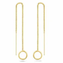 långa rund kedja örhängen i förgyllt silver