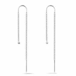 långa kedja örhängen i silver