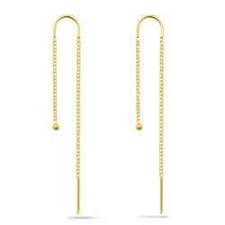 långa kedja örhängen i förgyllt silver