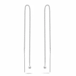 långa kedja örhängen i silver