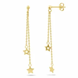 långa stjärna kedja örhängen i förgyllt silver