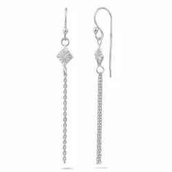 långa kedja örhängen i silver