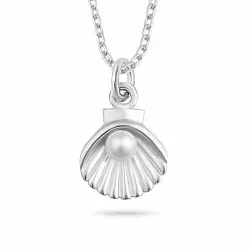 mussla pärla halsband i silver