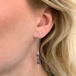 ametist kedja örhängen i silver - Loom Stones