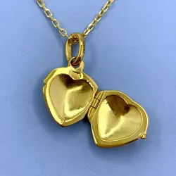 Kollektionsprov hjärta medaljong i förgyllt silver