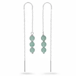 jadesten kedja örhängen i silver - Loom Stones