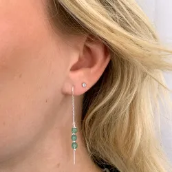 jadesten kedja örhängen i silver - Loom Stones