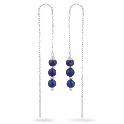 lapis lazuli kedja örhängen i silver - Loom Stones