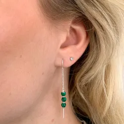 malakit kedja örhängen i silver - Loom Stones