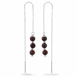röd jasper kedja örhängen i silver - Loom Stones