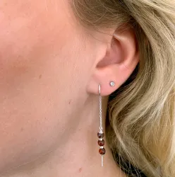 röd jasper kedja örhängen i silver - Loom Stones