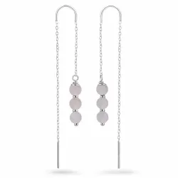 rosa kvarts kedja örhängen i silver - Loom Stones