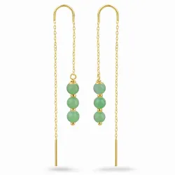 amazonit kedja örhängen i förgyllt silver - Loom Stones