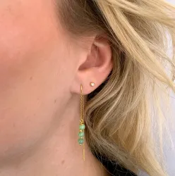 amazonit kedja örhängen i förgyllt silver - Loom Stones