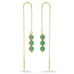 jadesten kedja örhängen i förgyllt silver - Loom Stones