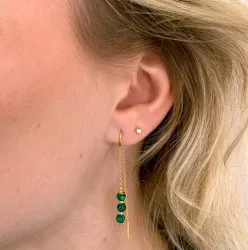 malakit kedja örhängen i förgyllt silver - Loom Stones