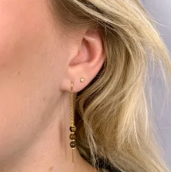 tigeröga kedja örhängen i förgyllt silver - Loom Stones