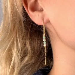 amazonit kedja örhängen i förgyllt silver - Loom Stones