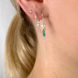 gröna agat kedja örhängen i silver - Loom Stones