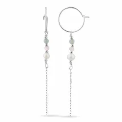 gröna agat kedja örhängen i silver - Loom Stones