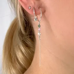 gröna agat kedja örhängen i silver - Loom Stones