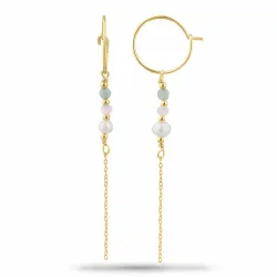 gröna agat kedja örhängen i förgyllt silver - Loom Stones