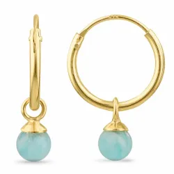 12 mm amazonit creol i förgyllt silver - Loom Stones