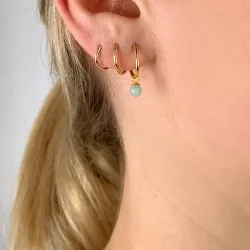 12 mm amazonit creol i förgyllt silver - Loom Stones