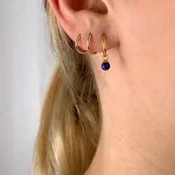 12 mm lapis lazuli creol i förgyllt silver - Loom Stones