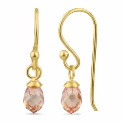 champangefärgat zirkon ear lines i förgyllt silver - Loom Stones