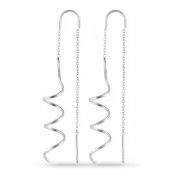 långa kedja örhängen i silver