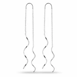 långa kedja örhängen i silver