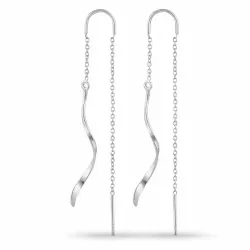 långa kedja örhängen i silver