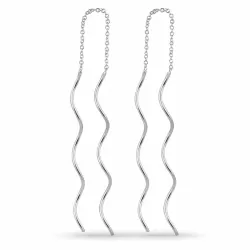 långa kedja örhängen i silver