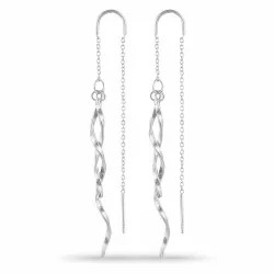 långa kedja örhängen i silver