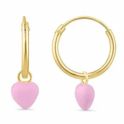 12 mm hjärta emalj creol i förgyllt silver